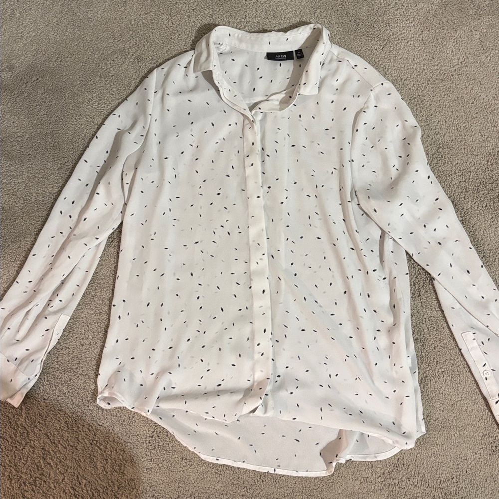 Apt. 9 White Blouse with Black Dots